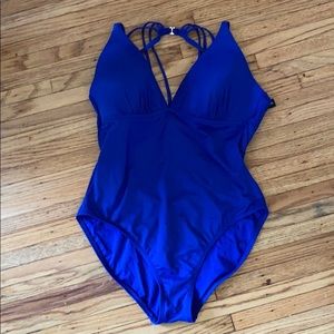 La Blanca Blue one piece bathing suit - ELN